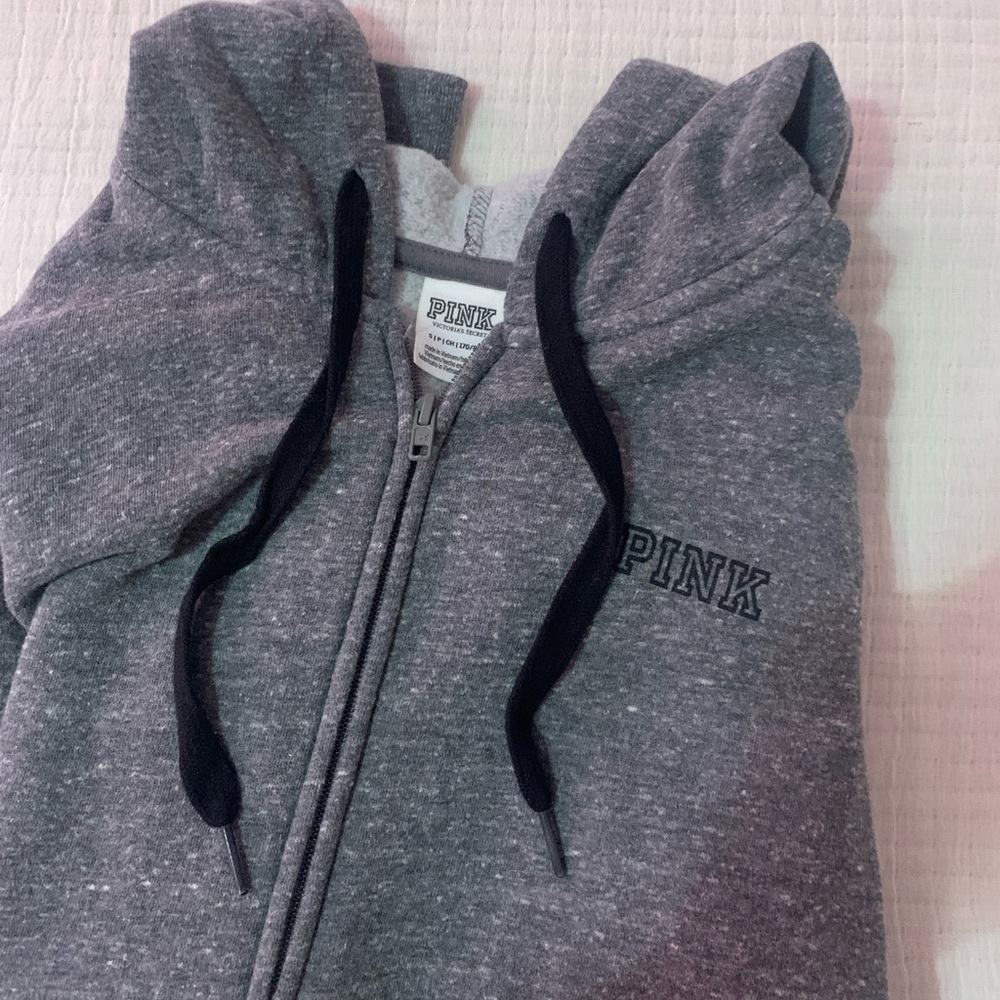 grey PINK zip up